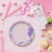 シーホースまたはマーメイド誕生日パーティープレート ペーパープレート (パーティー)