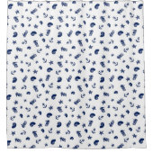 シーホースを使った海洋のモチーフ シャワーカーテン (正面)