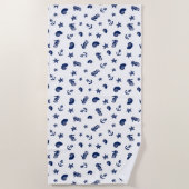 シーホースを使った海洋のモチーフ ビーチタオル (正面)