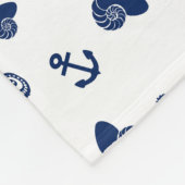 シーホースを使った海洋のモチーフ フリースブランケット (角)