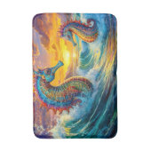 シーホースアットサンセットデザインバイリッチアムンギル バスマット (正面縦)