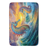 シーホースアットサンセットデザインバイリッチアムンギル バスマット (正面縦)