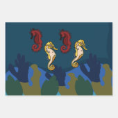 シーホースアンダーザシーコースタルシーサイド誕生日 ラッピングペーパーシート (正面3)