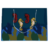 シーホースアンダーザシービーチ沿岸誕生日 ラージペーパーバッグ (正面)