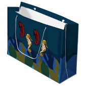 シーホースアンダーザシービーチ沿岸誕生日 ラージペーパーバッグ (正面アングル)