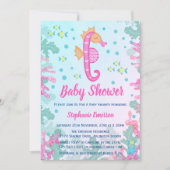 シーホースアンダーザシーブルーベビーシャワー招待状 招待状 (正面)