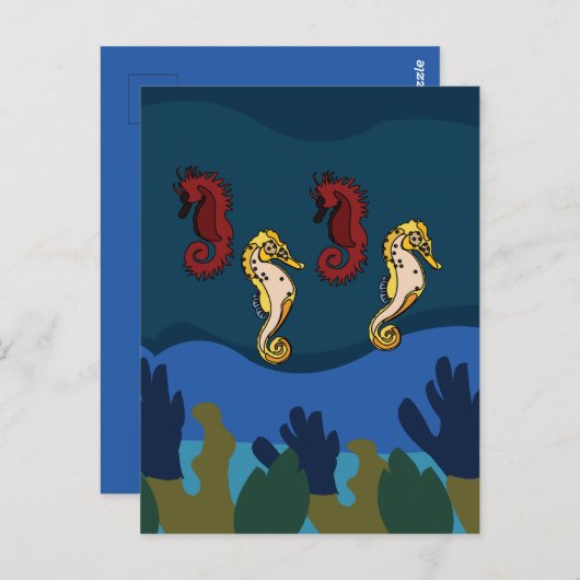 シーホースアンダーザシー海ビーチ ポストカード (正面/裏面)