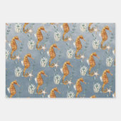 シーホースアンダーザ深いブルーシー ラッピングペーパーシート (正面)