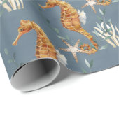 シーホースアンダーザ深いブルーシー ラッピングペーパー (ロールコーナー)