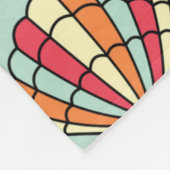 シーホースアンドシーシェルパターンティール(緑がかった色) フリースブランケット (角)