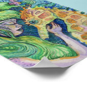 シーホースウィスパーラーマーメイド水のカラーアート ポスター (角)