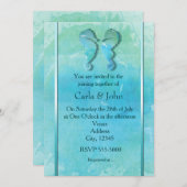 シーホースカップル水彩ビーチ結婚式招待状 招待状 (正面/裏面)