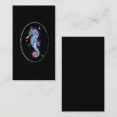シーホースカラフルイラストレーション水中アート 名刺 (正面/裏面)