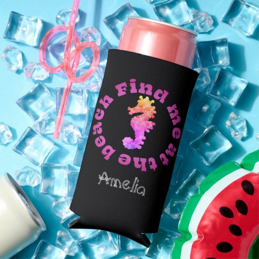 シーホースカラフルセパーソナライズされたッツァークーラーボックス スリム缶クーラー (インサイチュ 夏)