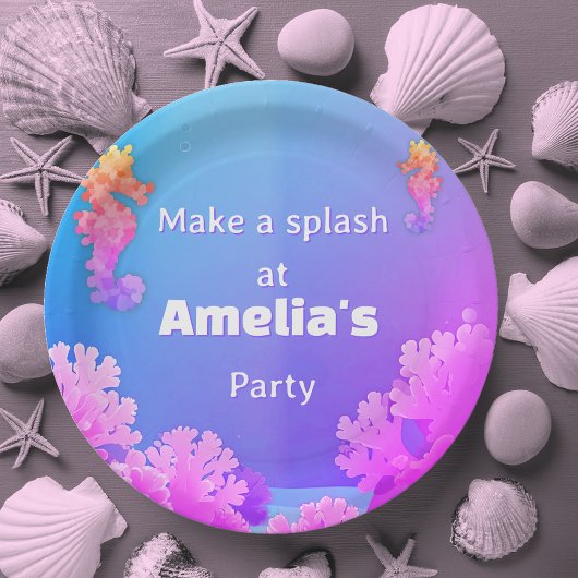 シーホースカラフルパーティー ペーパープレート