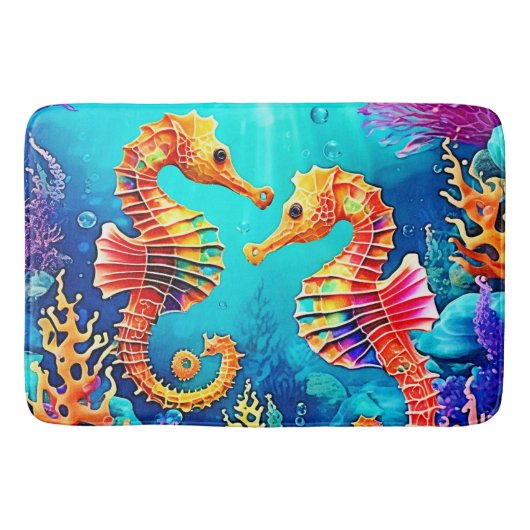 シーホースカラフルペアデザイン バスマット (正面)