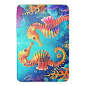 シーホースカラフルペアデザイン バスマット (正面縦)