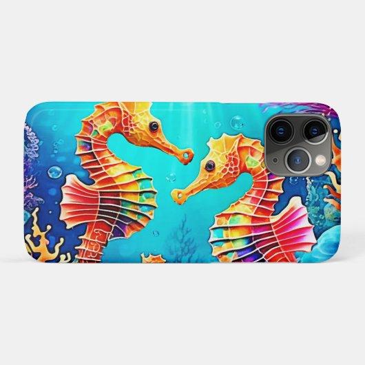 シーホースカラフルペアデザイン Case-Mate iPhoneケース (裏面(横))