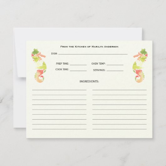 シーホースカラフル海ファミリーレシピカード (正面)