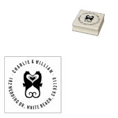 シーホースキスをするラブビーチ結婚式ゴムスタンプ ラバースタンプ (押印)