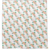 シーホースコーラルエメラルドサマービーチホームデコル シャワーカーテン (正面)