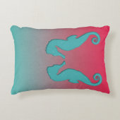 シーホースシンプルシルエット水中競技航海のビーチ アクセントクッション (正面)
