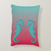 シーホースシンプルシルエット水中競技航海のビーチ アクセントクッション (裏面(縦))