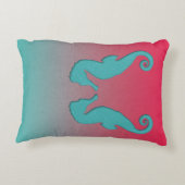 シーホースシンプルシルエット水中競技航海のビーチ アクセントクッション (裏面)