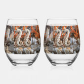 シーホースシーズヘルズコーラルトロピカルエレガント ステムなしワイングラス (左)