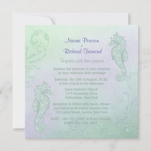 シーホーススパークル結婚式招待状 招待状 (正面)