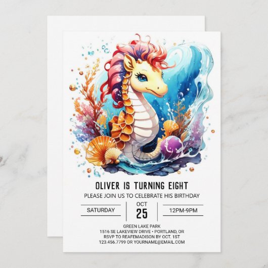 シーホースセレニティ航海の誕生日 招待状 (正面/裏面)