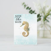 シーホースティール（緑がかった色）と金ゴールド水の色日付を保存 案内ポストカード (スタンド正面)