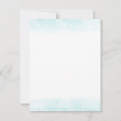 シーホースティール（緑がかった色）と金ゴールド水彩ウェディングRSVP 招待状 (裏面)