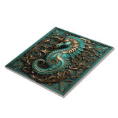 シーホースティール（緑がかった色）と銅マリンライフ水中競技 タイル (側面)