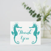 シーホースティール(緑がかった色)グリーンターコイズサンキュービーチ ポストカード (スタンド正面)