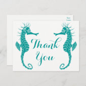 シーホースティール(緑がかった色)グリーンターコイズサンキュービーチ ポストカード (正面/裏面)