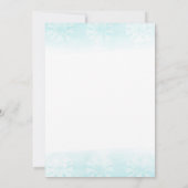 シーホースティール（緑がかった色）&金ゴールドウォーターカラースウィート16 招待状 (裏面)