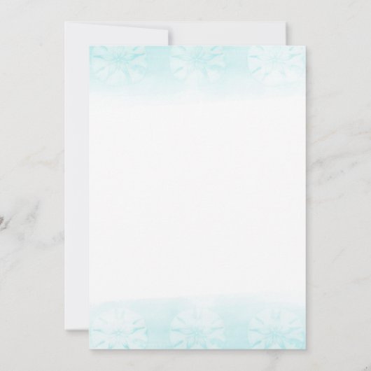 シーホースティール（緑がかった色）&金ゴールドウォーターカラースウィート16 招待状 (裏面)