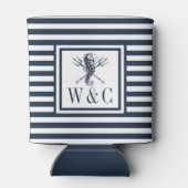 シーホースネイビーストライプル航海のブルーMonogram Can Co 缶クーラー (裏面)