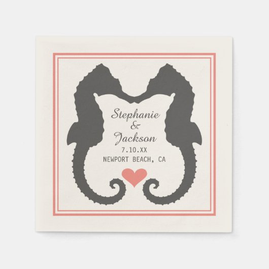 シーホースハート スタンダードカクテルナプキン (正面)