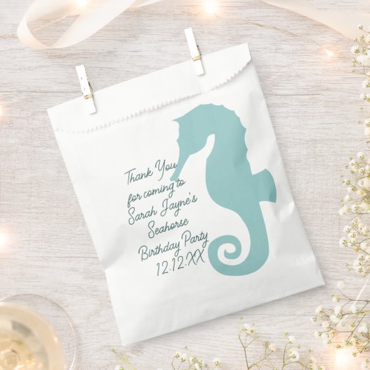 シーホースバースデーパーティカスタムーバッグ フェイバーバッグ (クリップ留めされた状態)