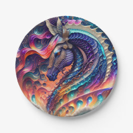 シーホースパーティープレート、誕生日、ガールズパーティー ペーパープレート