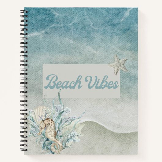 シーホースビーチテーマスパイラルノート ノートブック (正面)