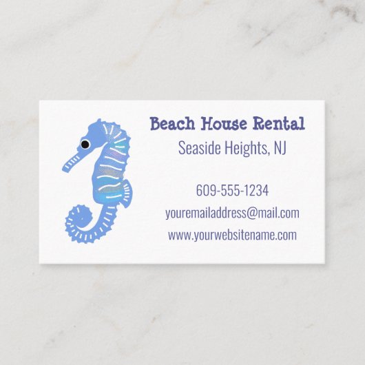 シーホースビーチハウスバケーションレンタル 名刺 (正面)