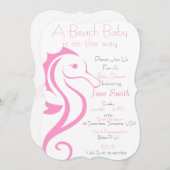 シーホースビーチベビー招待状（女） 招待状 (正面/裏面)