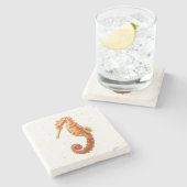 シーホースビーチマーブルストーンコースター ストーンコースター (横)