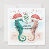 シーホースビーチミスタントーキス結婚したクリスマス シーズンカード (正面)