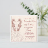 シーホースビーチ – ブラウン結婚式招待状 招待状 (スタンド正面)