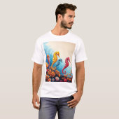 「シーホースファミリーTシャツ:海セレニティデザイン」 Tシャツ (正面フル)