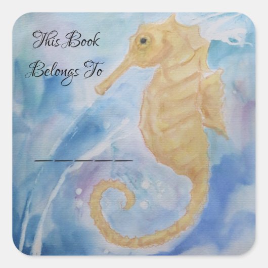 シーホースフィッシュ海シービーチジラードスピリットトーテム スクエアシール (正面)